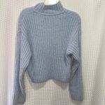 Decree Divided Cropped Sweater Size S Light Baby Blue Soft Cozy Long Sleeves Photo 9