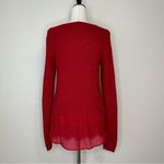 Lucky Brand  Red Lace Trim Knit Sweater Photo 7