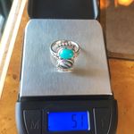 Sleeping Beauty Turquoise White Buffalo Sterling Silver Ring Size 8 Photo 4