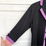 Misook Exclusively Womens Jacket Cardigan Black Purple Unstructured Medium Photo 5
