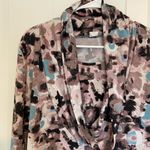 Coco Bianco EUC Coco Bianca women’s mauve pink abstract stretch‎ 3/4 sleeve cowl tunic top L Photo 2