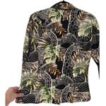 SILKLAND Pure Silk Safari Animal Print Lightweight Jacket Blazer Size 8 Career Black Photo 4