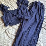SheIn Navy Blue Two Piece Linen Set Photo 0