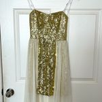 B Darlin B. Darlin gold sequin strapless goddess toga maxi formal dress 3/4 Photo 1