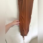 Amazon BTFBM Sleeveless Bodycon Ruched Dress Side Drawstring Tan Brown Tank Photo 4
