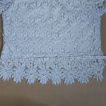 Handmade  Vintage White Floral Lace Shirt XS Cottagecore Fairycore Tomatogirl Photo 8