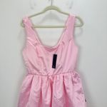 Lulus  Regal Cutie Pink Satin Square Neck Bubble Hem Mini Dress Party Large NWT Photo 5