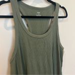 Aerie Women’s  Ribbed Racer Back Tank Midi Dress, Olive, Large Photo 1