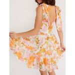 MILLIE Orange Floral Tie Shoulder 100% Cotton Square Neckline Kiara Dress sz XL Photo 4