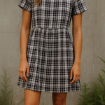 RVCA Gingham Cottagecore Midi Dress M NWT 100%‎ Cotton Tie Photo 0