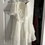 Lulus  White Floral Ruffled Strapless True Lover Burnout Mini Dress Photo 3