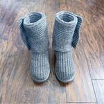 UGG  • Cardy II Boot grey ribbed knit sweater triple button fold over slouch Photo 5