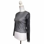 Brandy Melville Y2K Black See Through Shimmering Top Long Sleeve Photo 2
