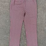 Boden red blue white houndstooth plaid ankle dress pants 10R Size 10 Photo 1