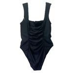 J.Crew  Reimagined Square Neck One-Piece Swimsuit Black Ruched Size 14 Slimming Photo 3