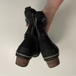 Sorel  Boots Slimboot Combat Leather Ankle Buckle Lace Up Herringbone Tweed Black Photo 13