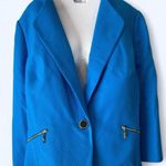 Jones Studio  Blue blazer with gold zippers #blazer #jacket 14W NWT Photo 0