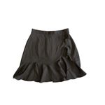 Banana Republic Ruffle Hem Black Mini Skirt, Stylish Party Cocktail Skirt Photo 1