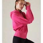 Athleta L Balance Hoodie Modal Sweatshirt Women's Size Large Tulip Pink Full Zip Photo 3