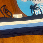 l*space L* Navy and Light Blue Striped Bikini Top Photo 0
