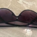 Oversize rimless Black mirror cat eye sunglasses Photo 3