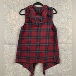 Jolt Womens Size Small Hoodie Lagenlook Plaid Cape Red Photo 1