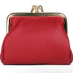 Triple Frame Vegan Leather Coin Purse NWOT Red Photo 1