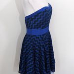 Minuet  Blue Black Formal Mini Dress NWT Size Medium Blue Strapless Prom Dress Photo 1