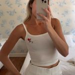 Florence by Mills Ribbed Tank Rose Design White Photo 0