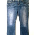 Guess  Vintage Y2K Embroidered Mid Rise Distress Jeans Denim Straight Pants Sz 32 Photo 0