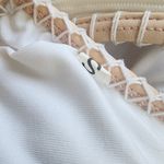 White & Beige Ribbed Bikini Top (S) Photo 4