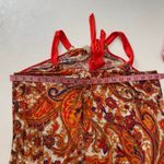 Twentyone Boho Paisley Halter Top | Red Orange Floral Print Summer Dress Size S Photo 3