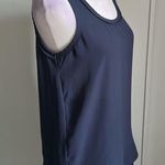 Philosophy Oversized Chiffon Deep Navy Blue Tank Blouse with Raw Hemline Photo 1