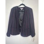 Bar III bar‎ III Women's 2X Black Purple Pinstripe Blazer Business Career Jacket Photo 1