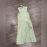 Topshop Light Green Halter Maxi Dress Photo 5
