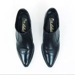 Vintage Genuine Leather Western Heeled Mules in Black | Size 6.5 Photo 4