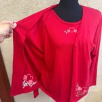 Karen Scott Vintage 90’s Valentines Day Heart 2-in-1 Cardigan Shirt Photo 4