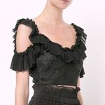 Alice McCALL  black ruffled lace crop top NWT Photo 1