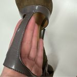 L.A.M.B. Olive Green & Grey Leather Contrast Stiletto Heels Womens 6 Y2K Suede Photo 10