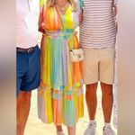 Current Air  Sereia Rainbow Painterly Midi Dress Photo 3