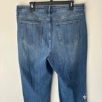 Driftwood  Royce Straight Leg Jeans Indigo Detached Floral Embroidery Medium Wash Photo 7