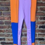 Blush Mark Purple Blue Orange Color Block Leggings Crop Top Athletic Set Size 0X Photo 4