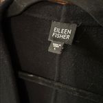 Eileen Fisher Virgin Wool Blazer Jacket Black Open Front Minimalist Large Photo 2