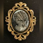 Artisan Vintage Black Cameo Brooch pin Photo 1