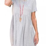 Boutique Gray Babydoll Tunic Dress Short Sleeve Photo 0