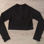 ASOS HIIT By seamless rib 1/4 zip Crop top in black Size Large Photo 0