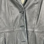 wilson's leather  Black Women's‎ 100% Genuine Leather Blazer Gold Lining - Small Photo 2