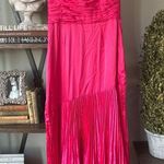 AMUR Milly Satin Pleated Strapless Cocktail Dress Pink Cabaret Womens Size 8 Photo 7