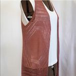 Moral Fiber NWOT Mauve Open Front Sleeveless Knit Duster Cardigan Large Photo 7
