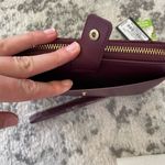 Badgley Mischka  plum Quilted Vegan Leather long Wallet/ Phone Pocket Wristlet Photo 6